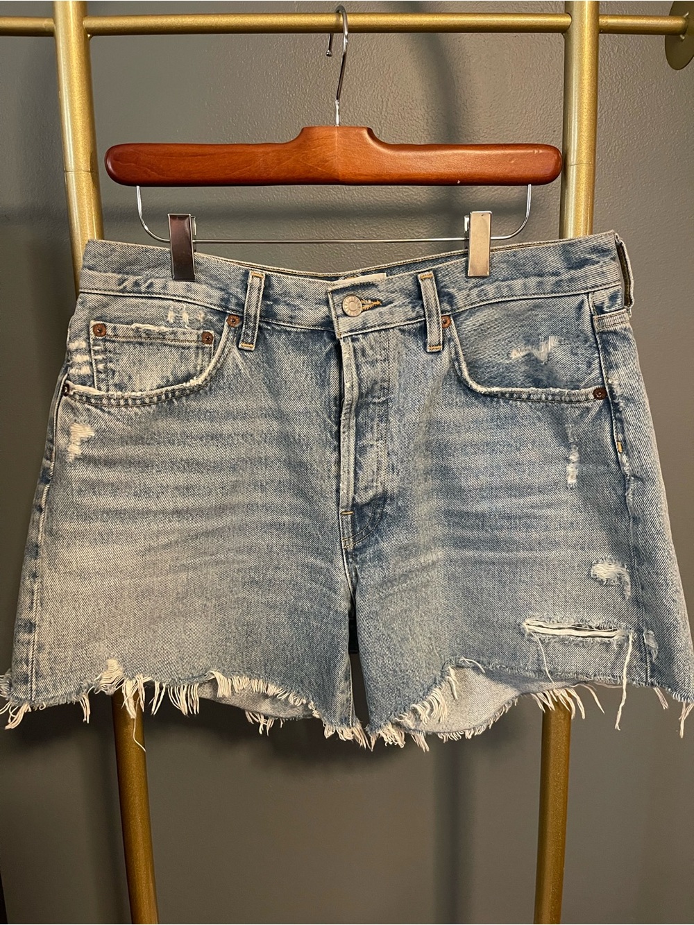 Agolde Parker Long Jean Shorts